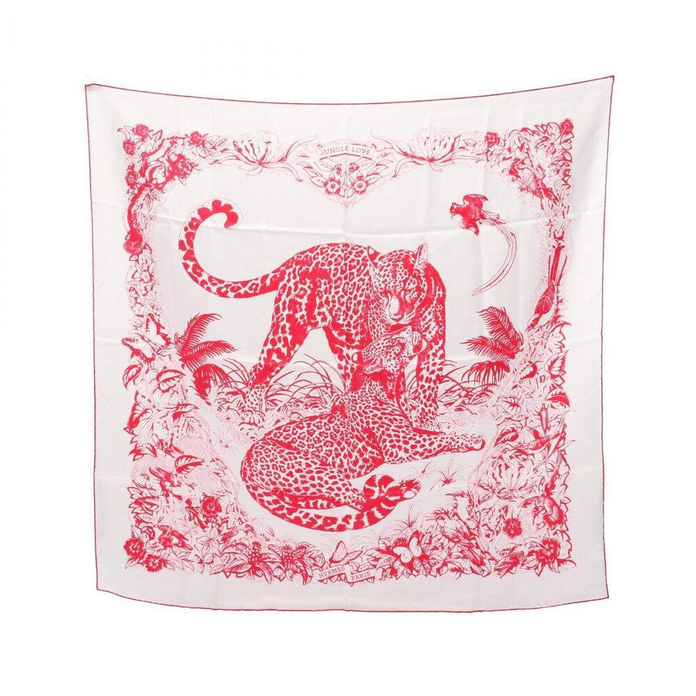 HERMES Authentic Pink Silk Love Scarf